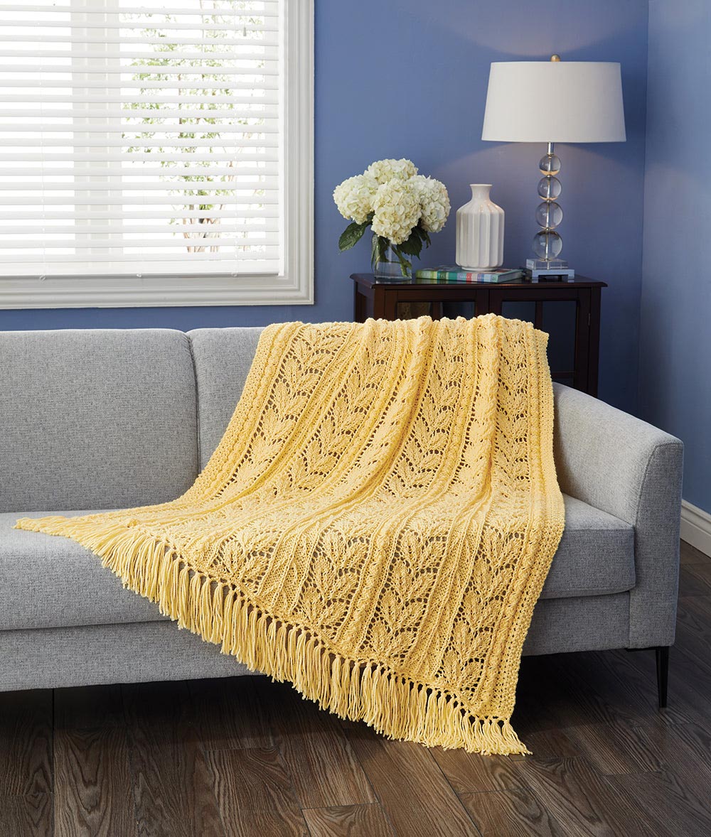 Leafy Tree of Life Throw Pattern