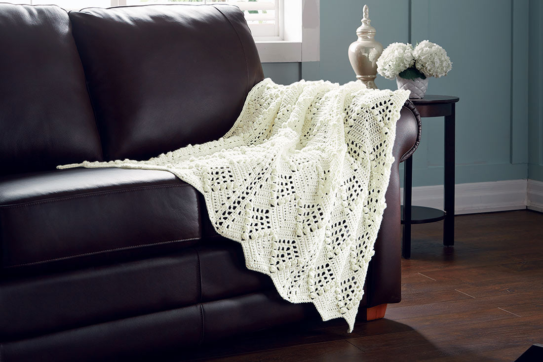 Bobbled Chevrons Throw Pattern