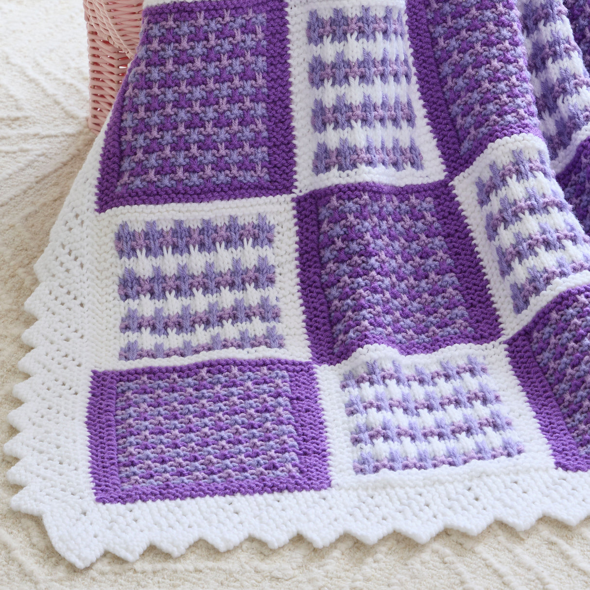 Slip Stitch Blocks Baby Blanket