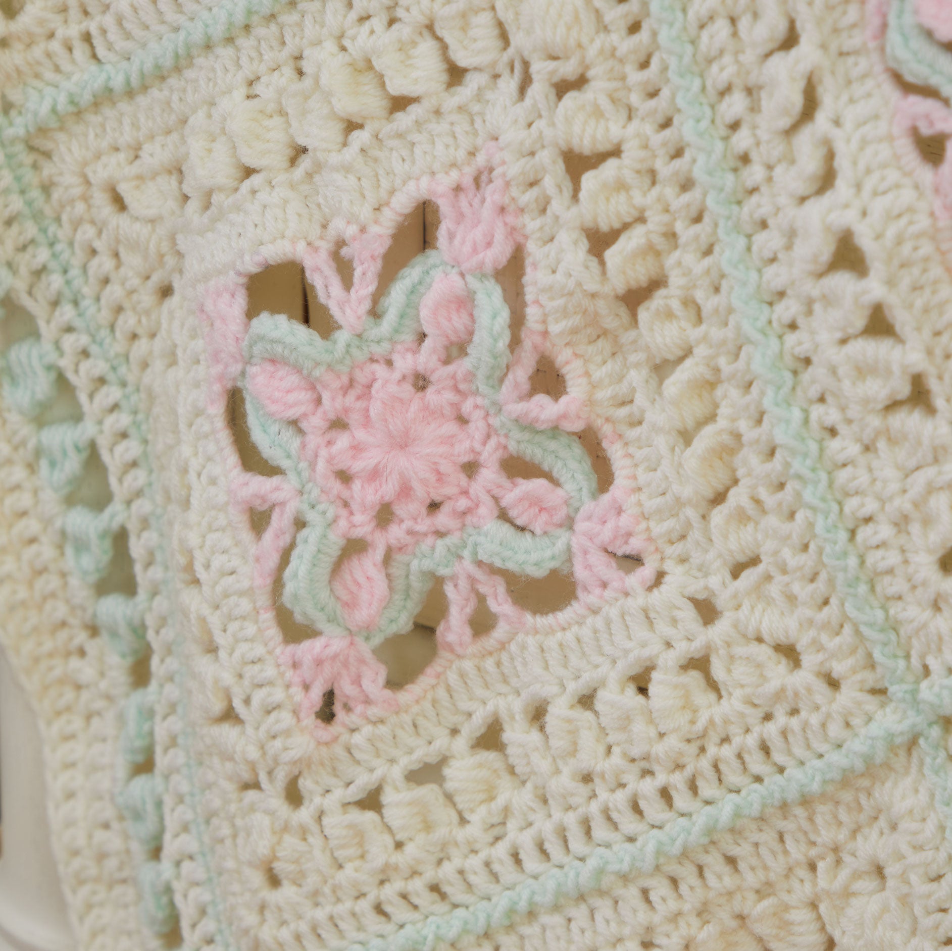 Tiled Flowers Crochet Baby Blanket Mary Maxim
