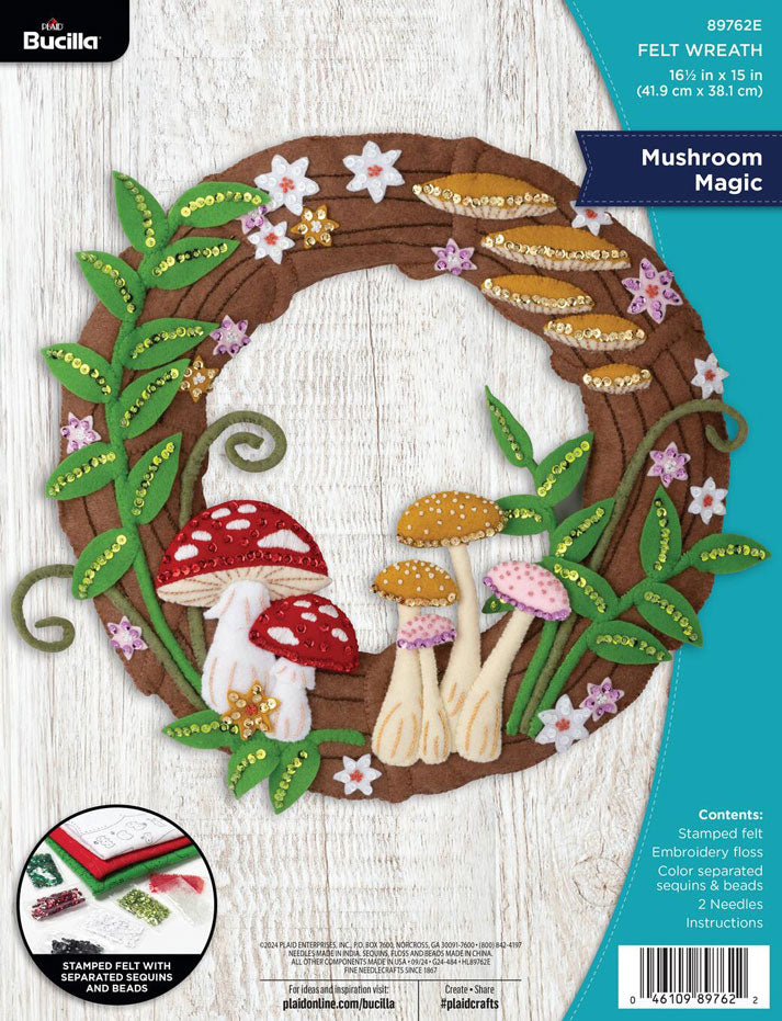 Mushroom Magic Felt Wreath