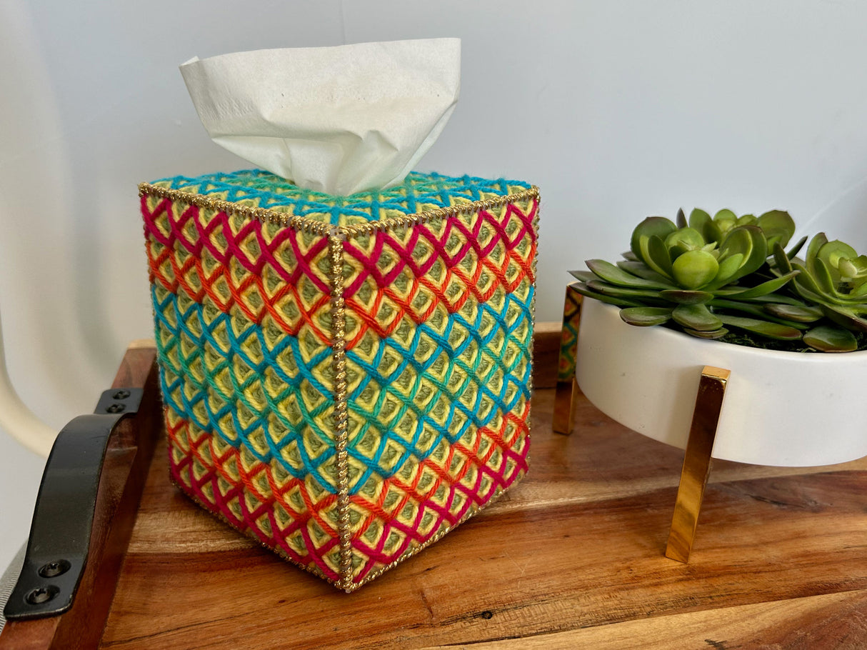 Colorful Diamonds Tissue Box Cover