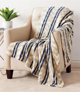 Free Moss Stitch Stripes Blanket Pattern