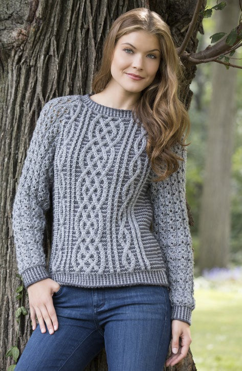 Free Two Tone Cable Sweater Pattern – Mary Maxim