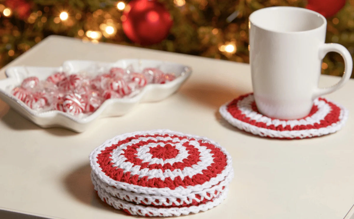 Free Peppermint Coasters Pattern – Mary Maxim