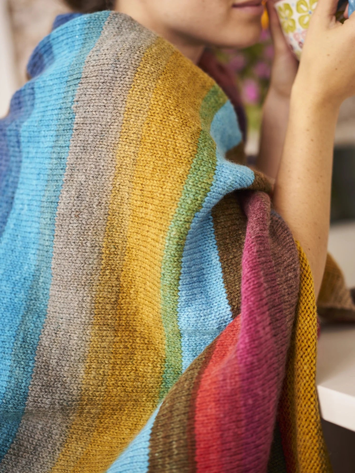 Simple striped blanket knitting pattern best sale