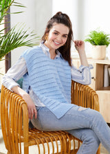 Free Eyelet Stripe Ponchette Pattern