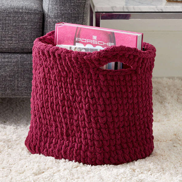 Free Bernat Shadow Stitch Crochet Basket Pattern