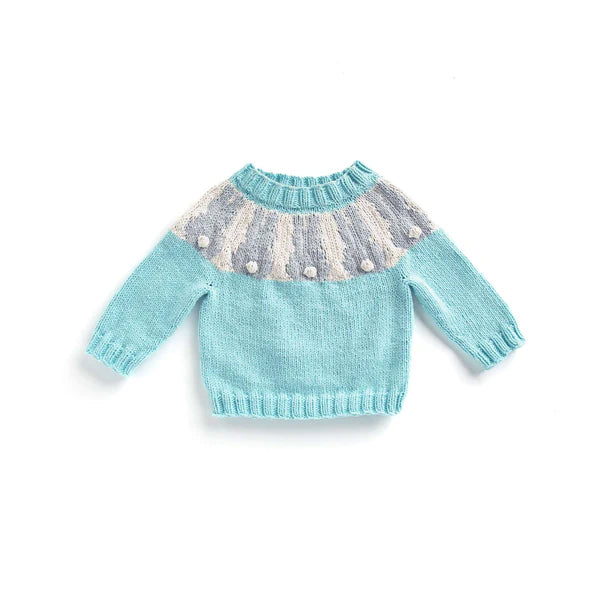 Modèle gratuit de pull en tricot Bernat Bunny Yoke