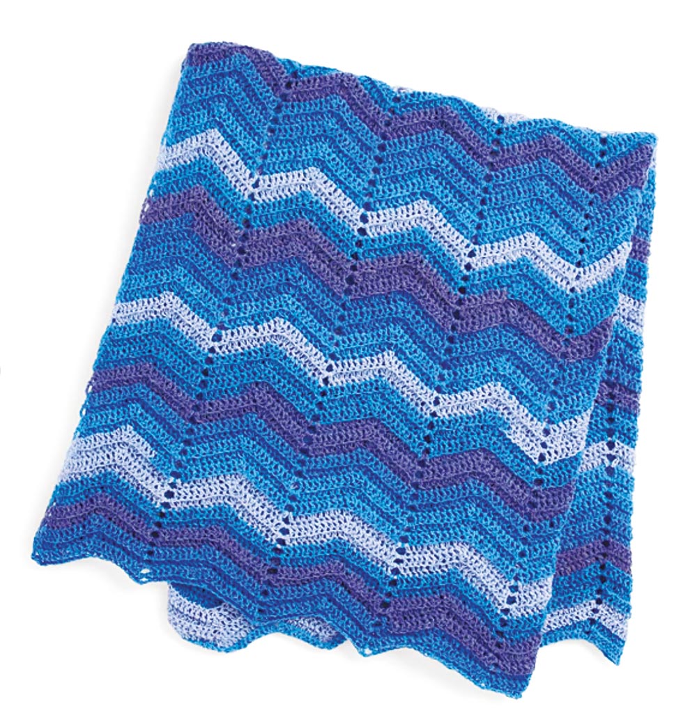 Patrón de manta de crochet en zigzag gratis