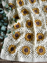 Summer Sunshine Sunflower Crochet Blanket