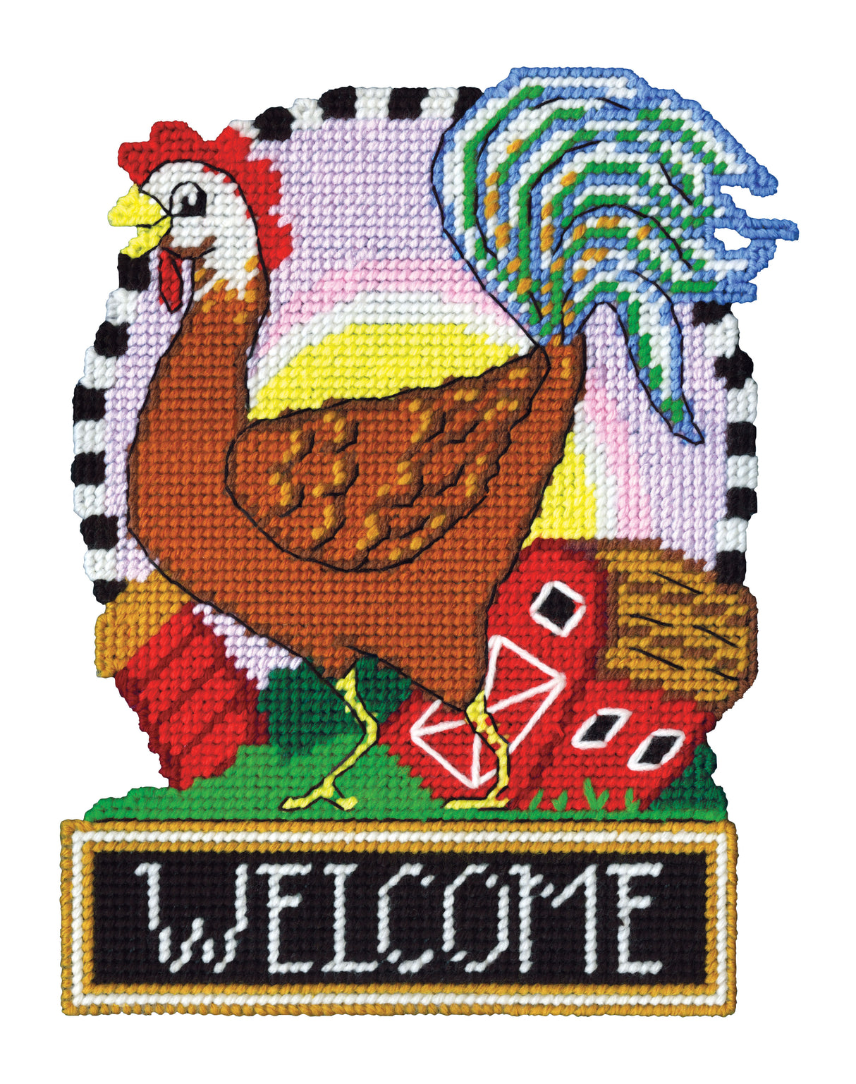 Rooster Welcome Plastic Canvas Kit