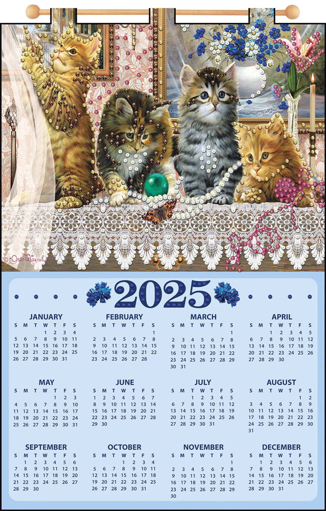 Cats on Lace 2025 Felt Sequin Calendar Mary Maxim