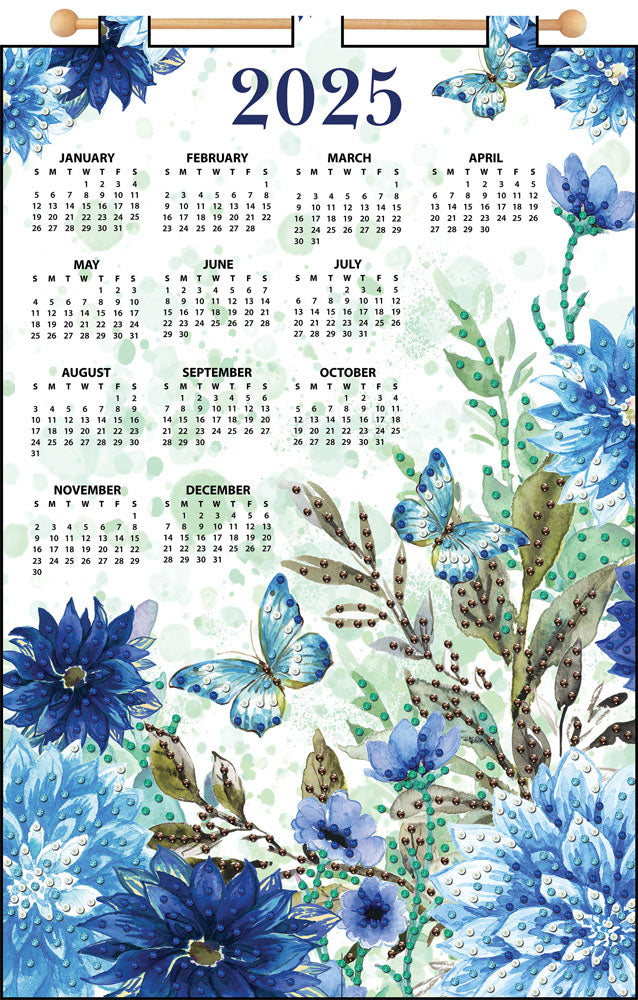 Blue Butterfly 2025 Felt Sequin Calendar Mary Maxim