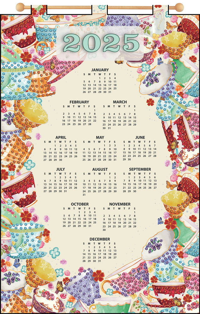 Teacups 2025 Felt Sequin Calendar Mary Maxim