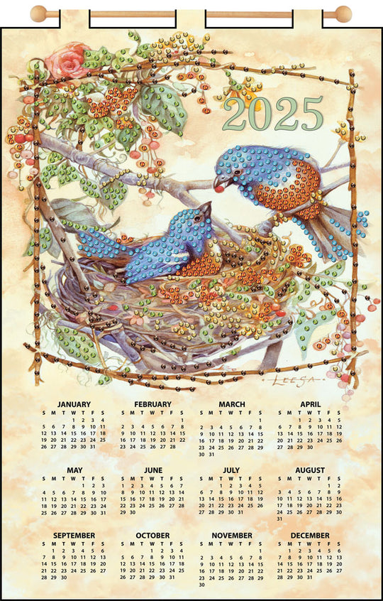 Birds Nest 2025 Felt Sequin Calendar Mary Maxim