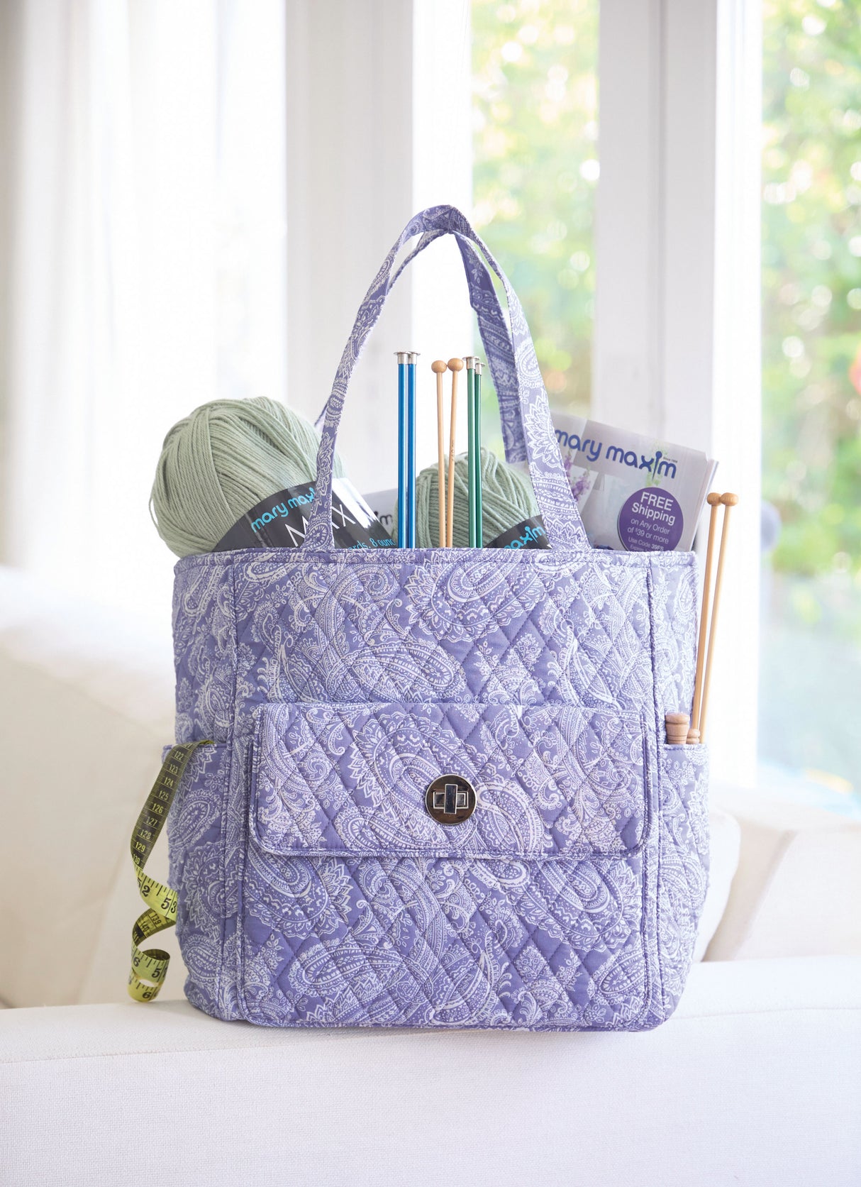 Periwinkle Paisley Large Tote