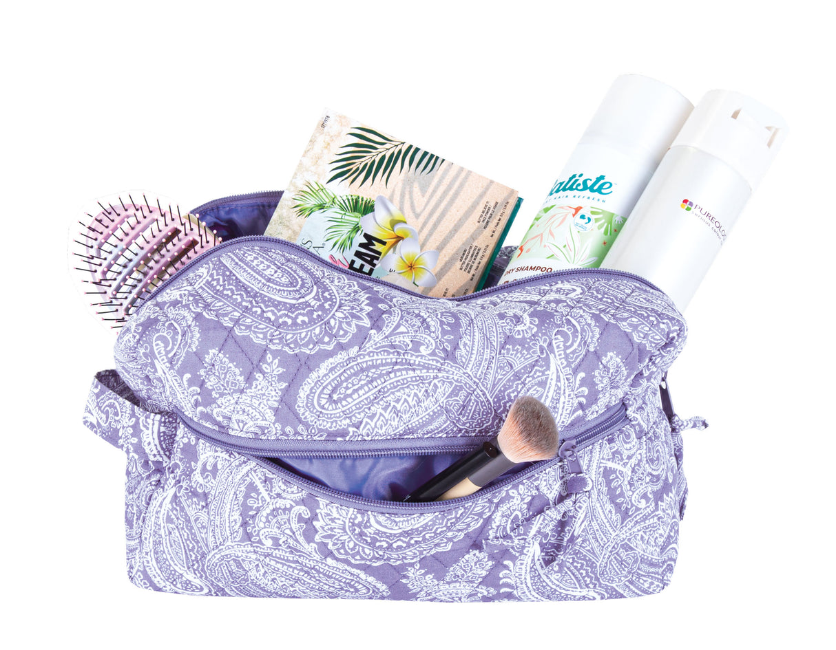 Periwinkle Paisley Travel Cosmetic Bag