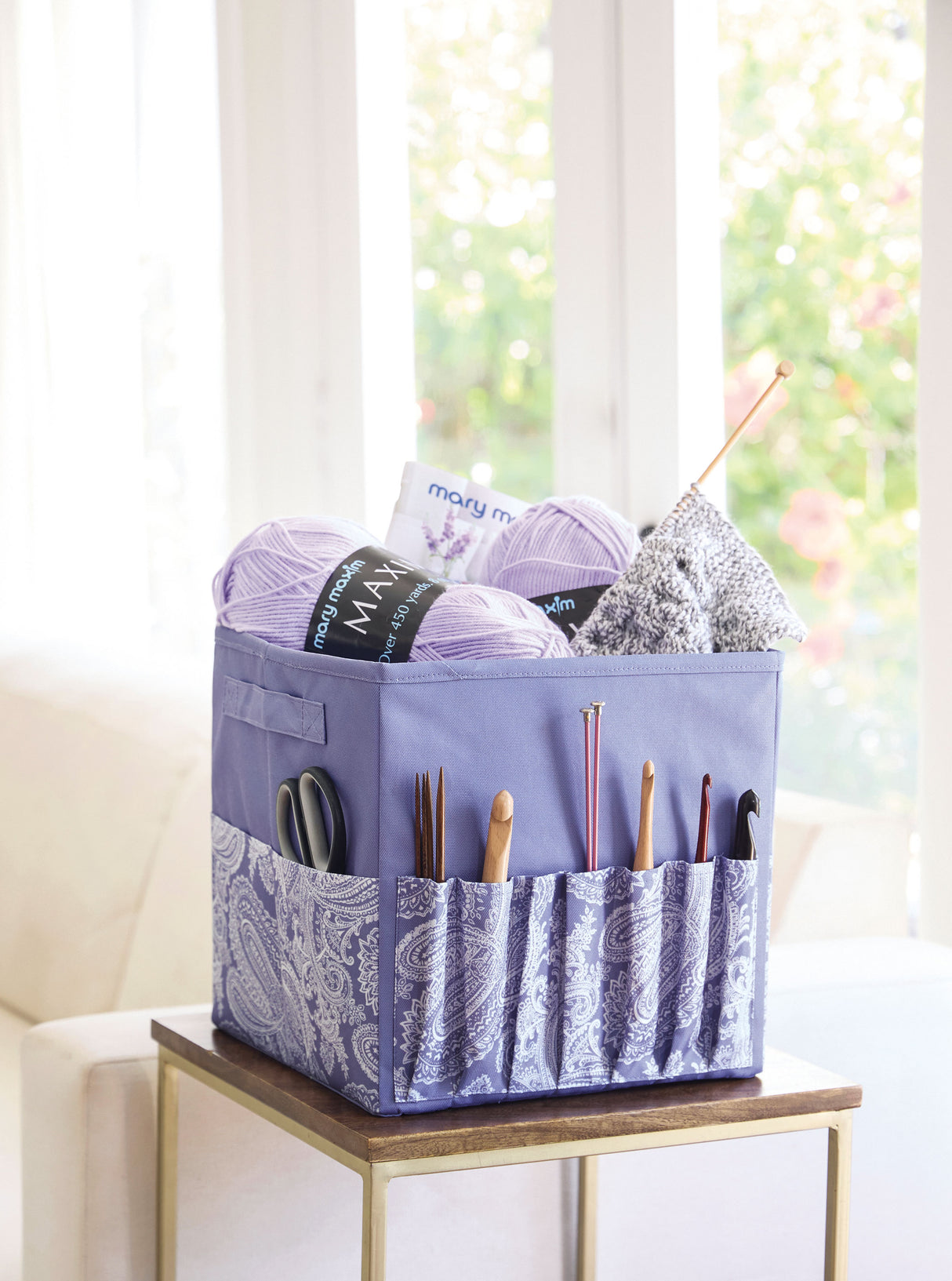 Periwinkle Paisley Cube Organizer