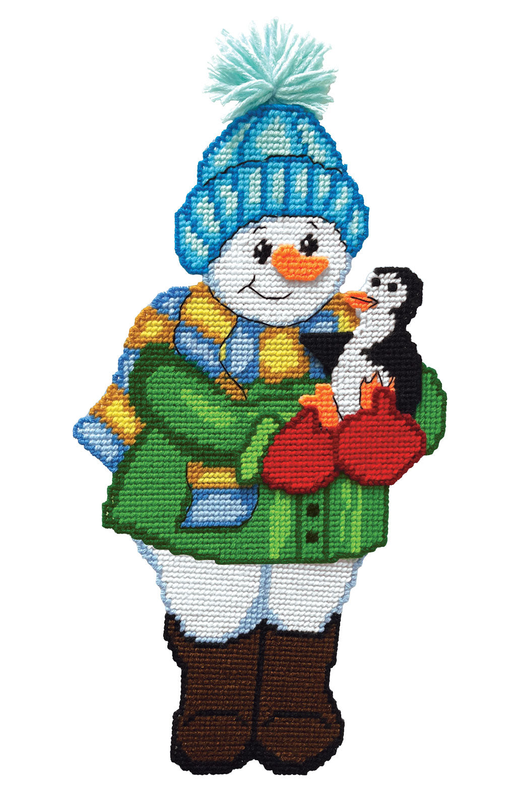 Kit de lona de plástico muñeco de nieve con pingüino