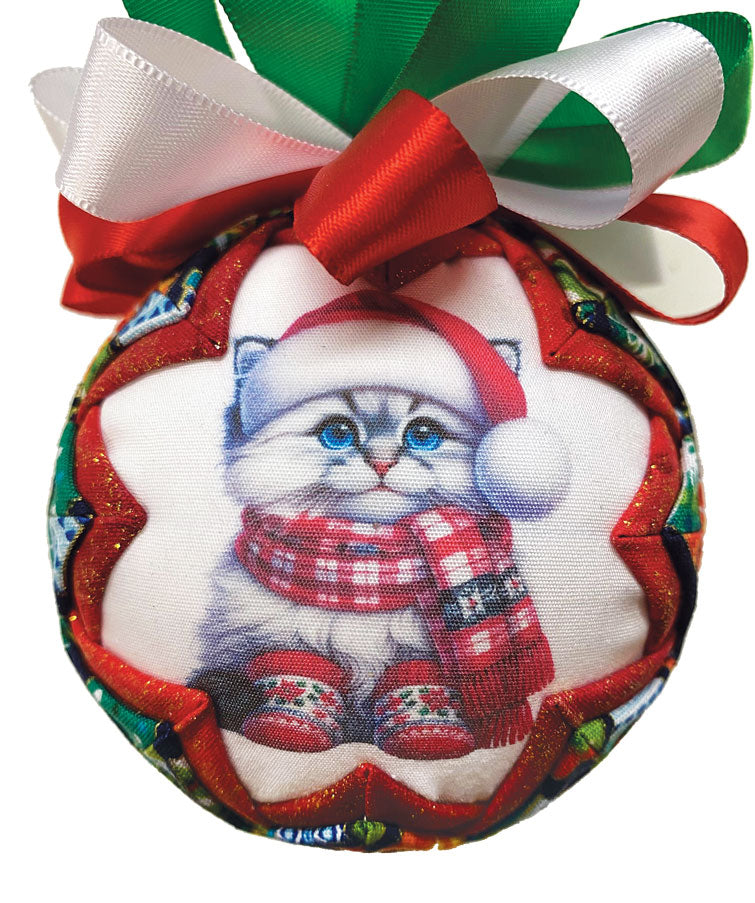 Kit de adornos acolchados de gatito navideño