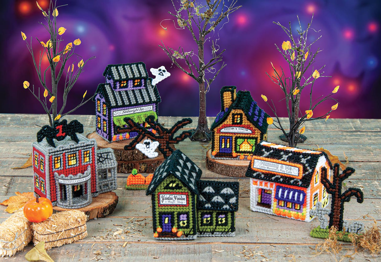 Spooky Village Plastic Canvas Kit