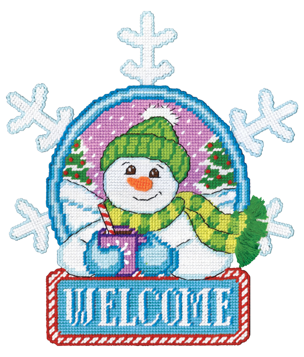 Snowman Welcome Plastic Canvas Kit – Mary Maxim