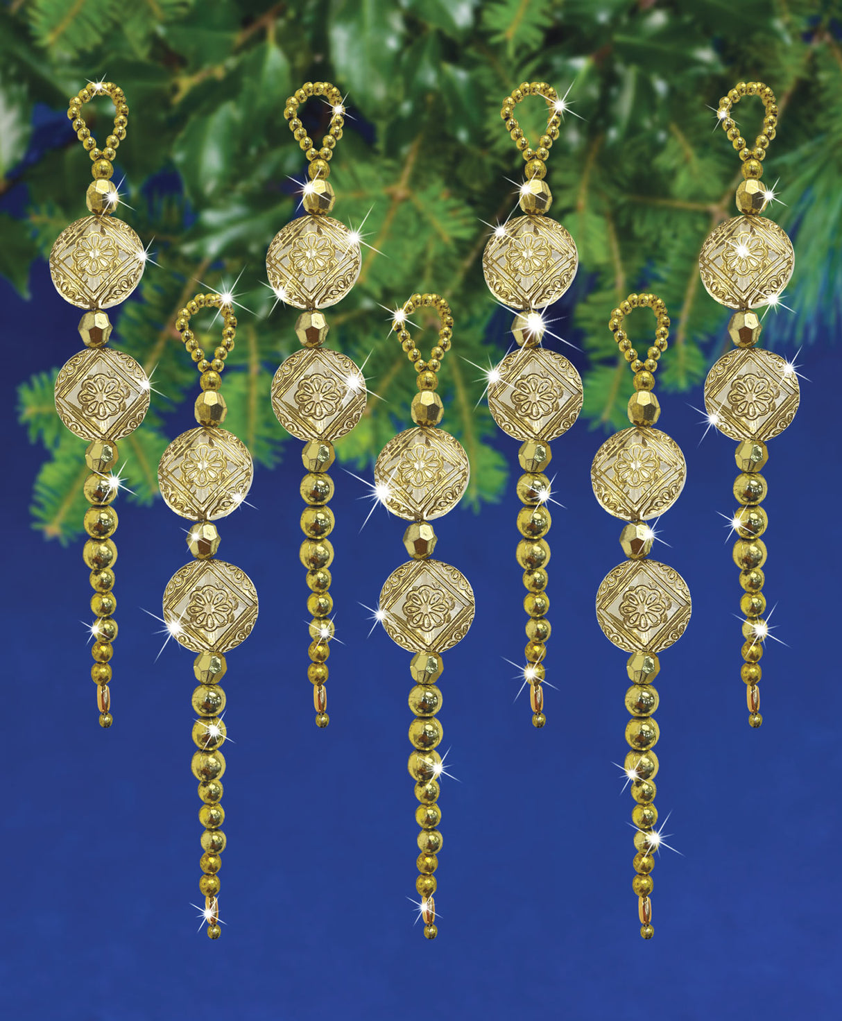 Golden Drops Beaded Ornaments