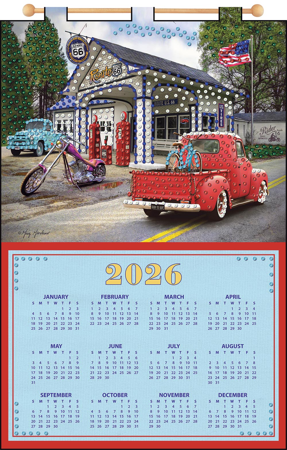 Route 66 2026 Felt Sequin Calendar