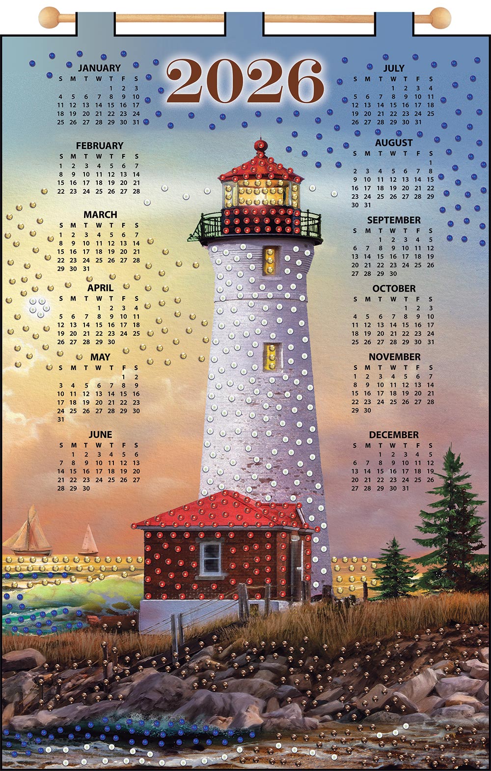 Lighthouse 2026 Felt Sequin Calendar