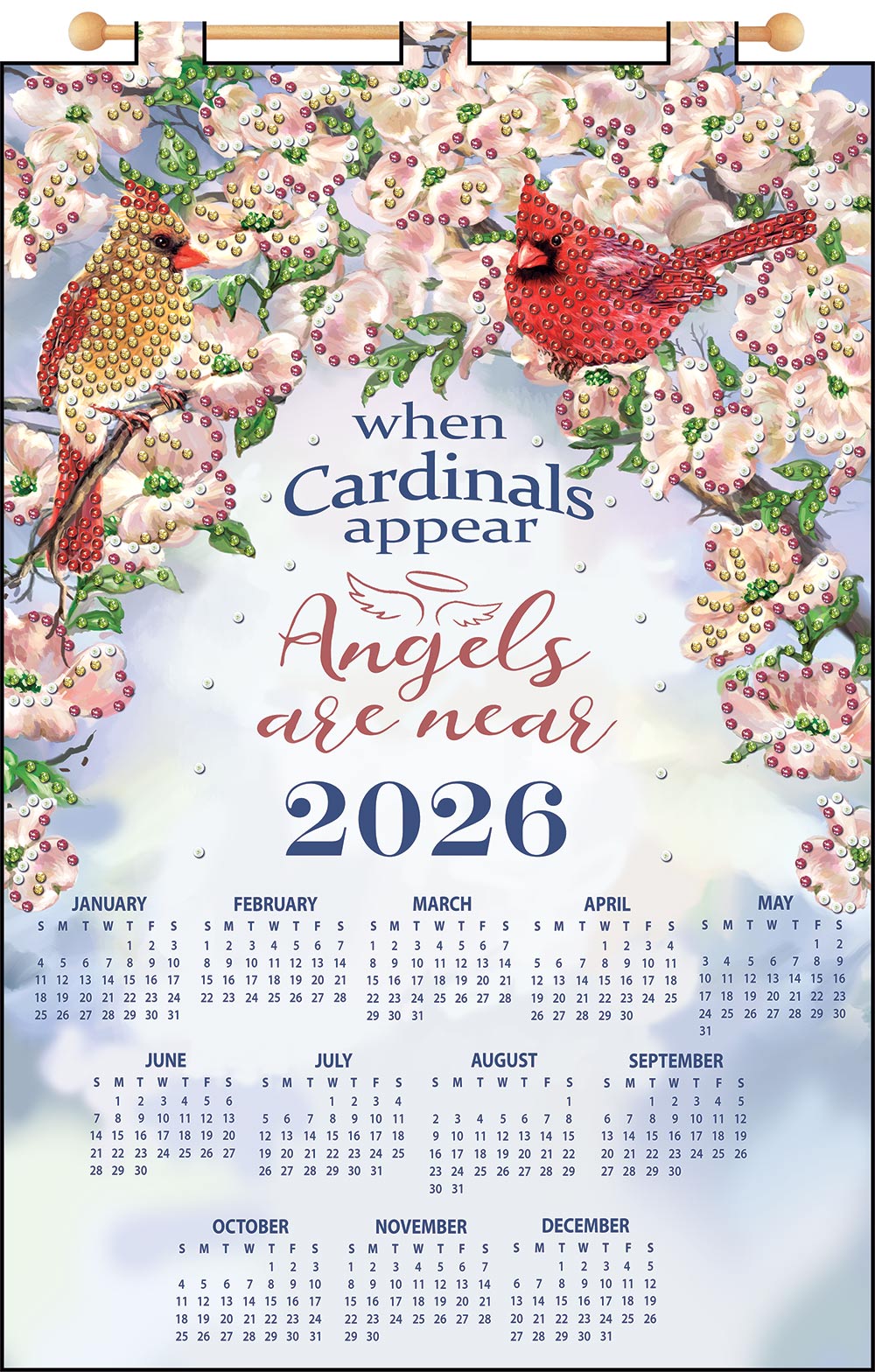 Calendrier à paillettes en feutre Birdhouse 2025