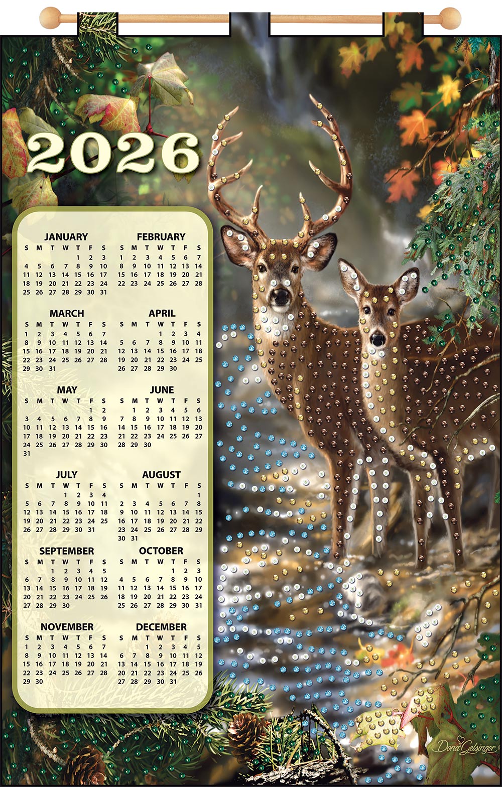 Calendario de lentejuelas de fieltro Birdhouse 2025