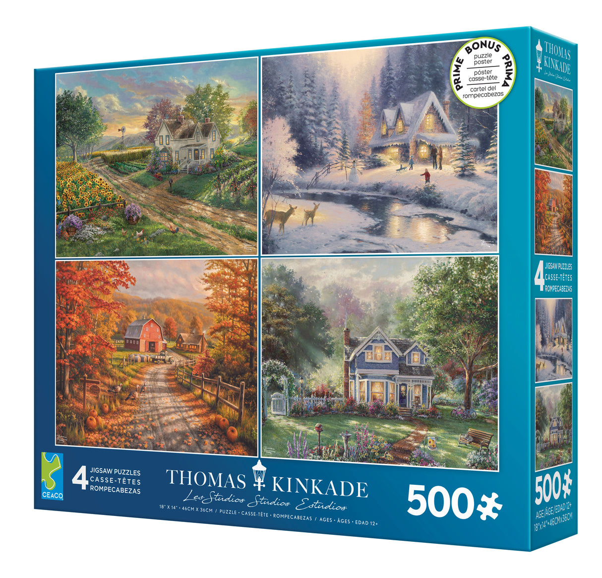 Puzzles 4 en 1 Saisons de Thomas Kinkade