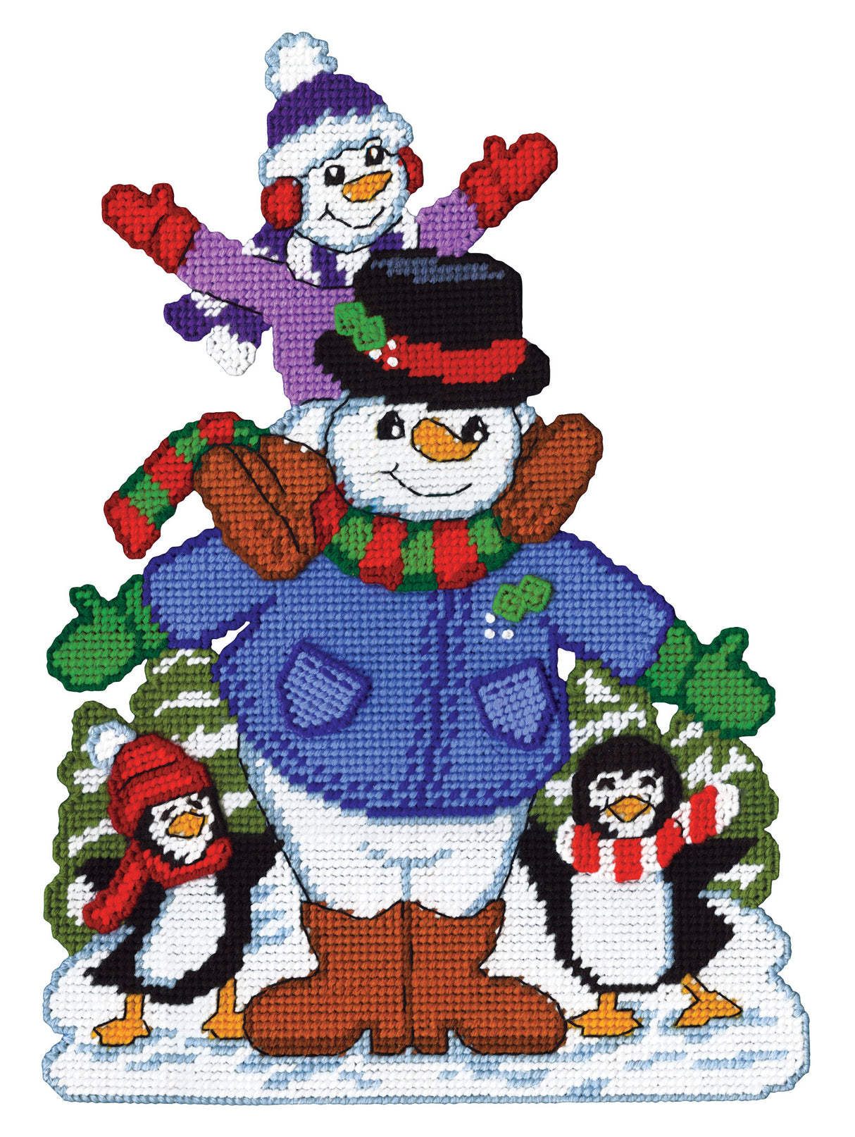 Snow Day Plastic Canvas Wall Hanging