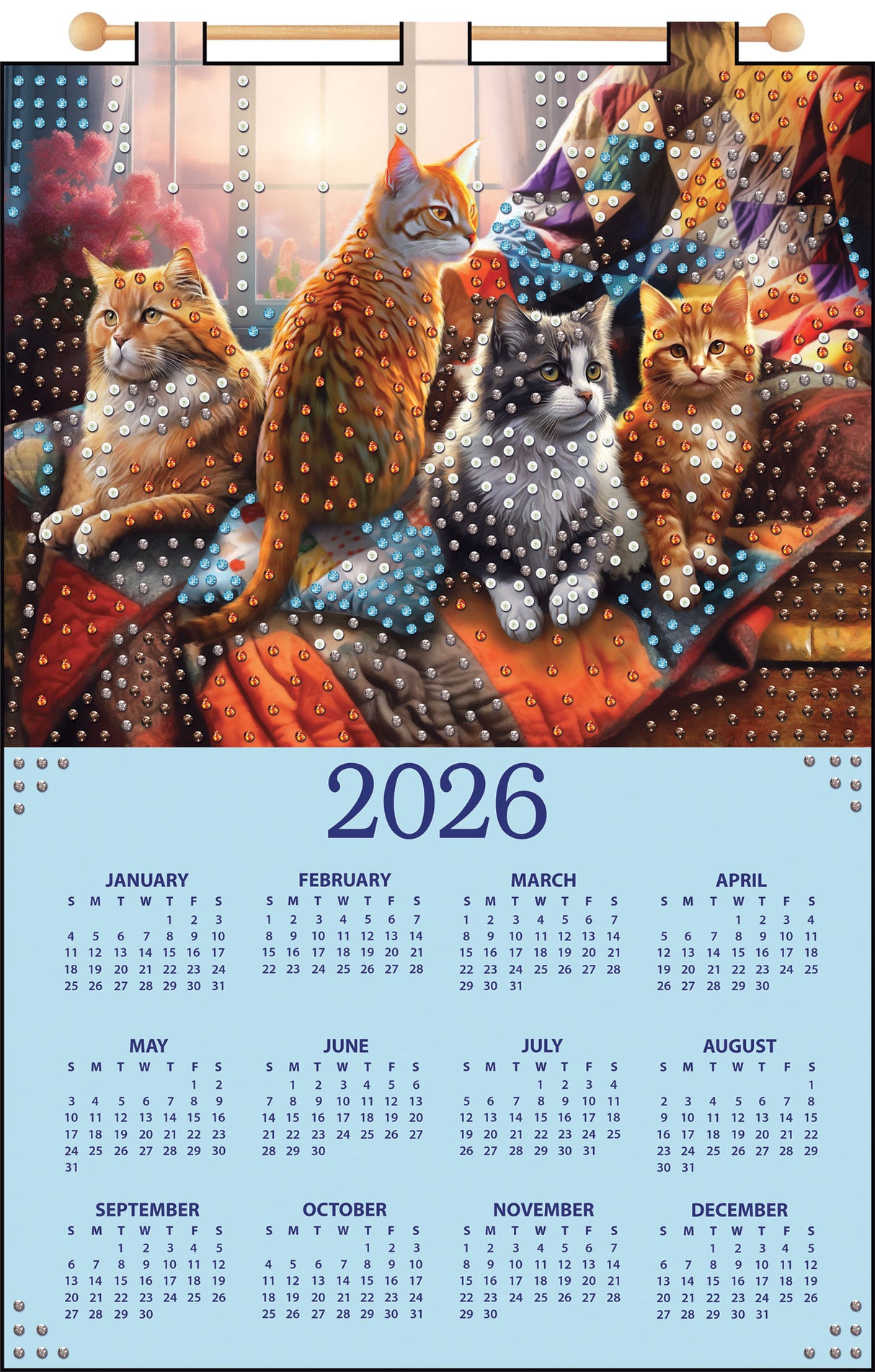 Cozy Cats 2026 Felt Sequin Calendar