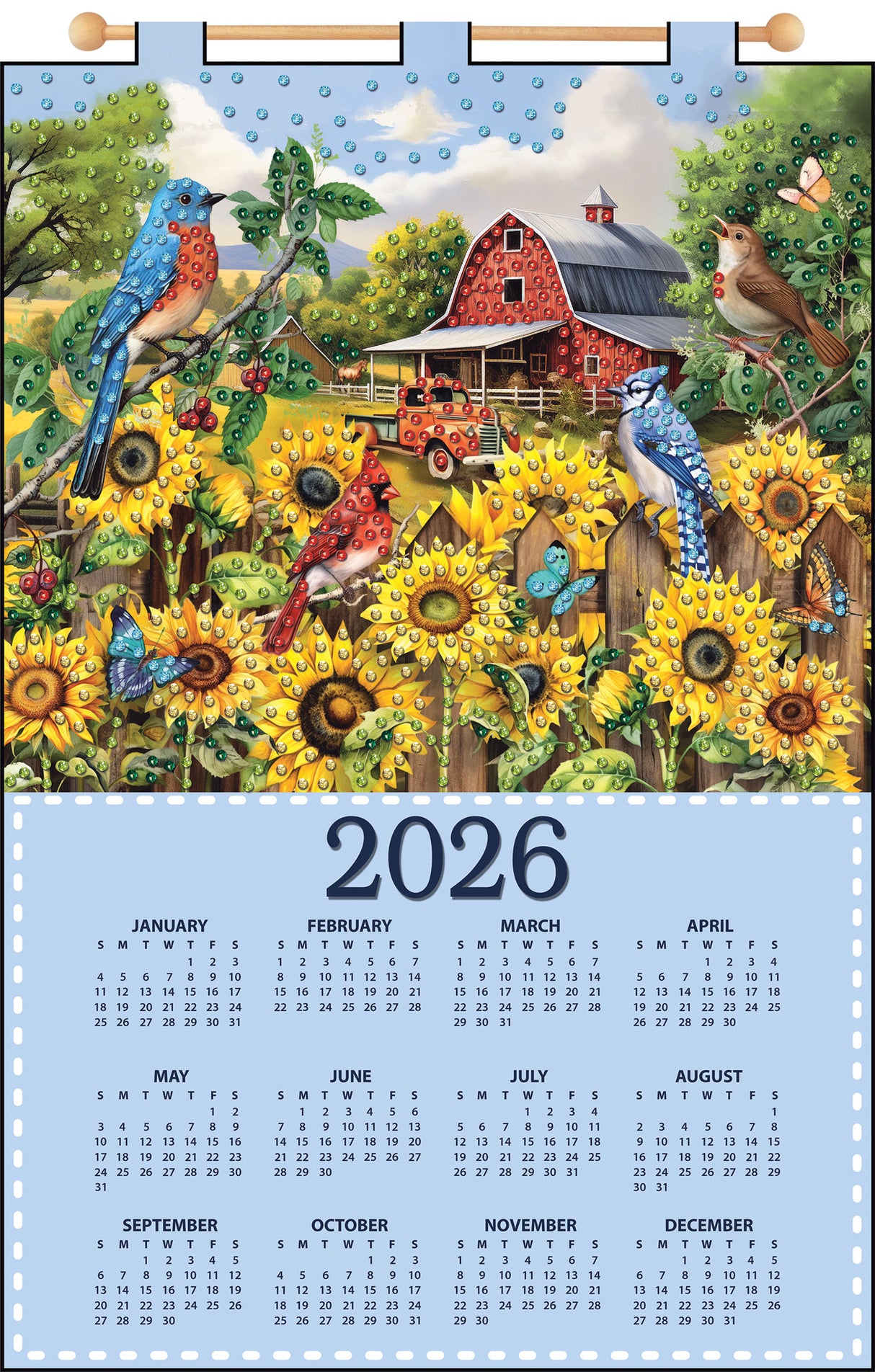 Sunflower Farm 2026 Felt Sequin Calendar