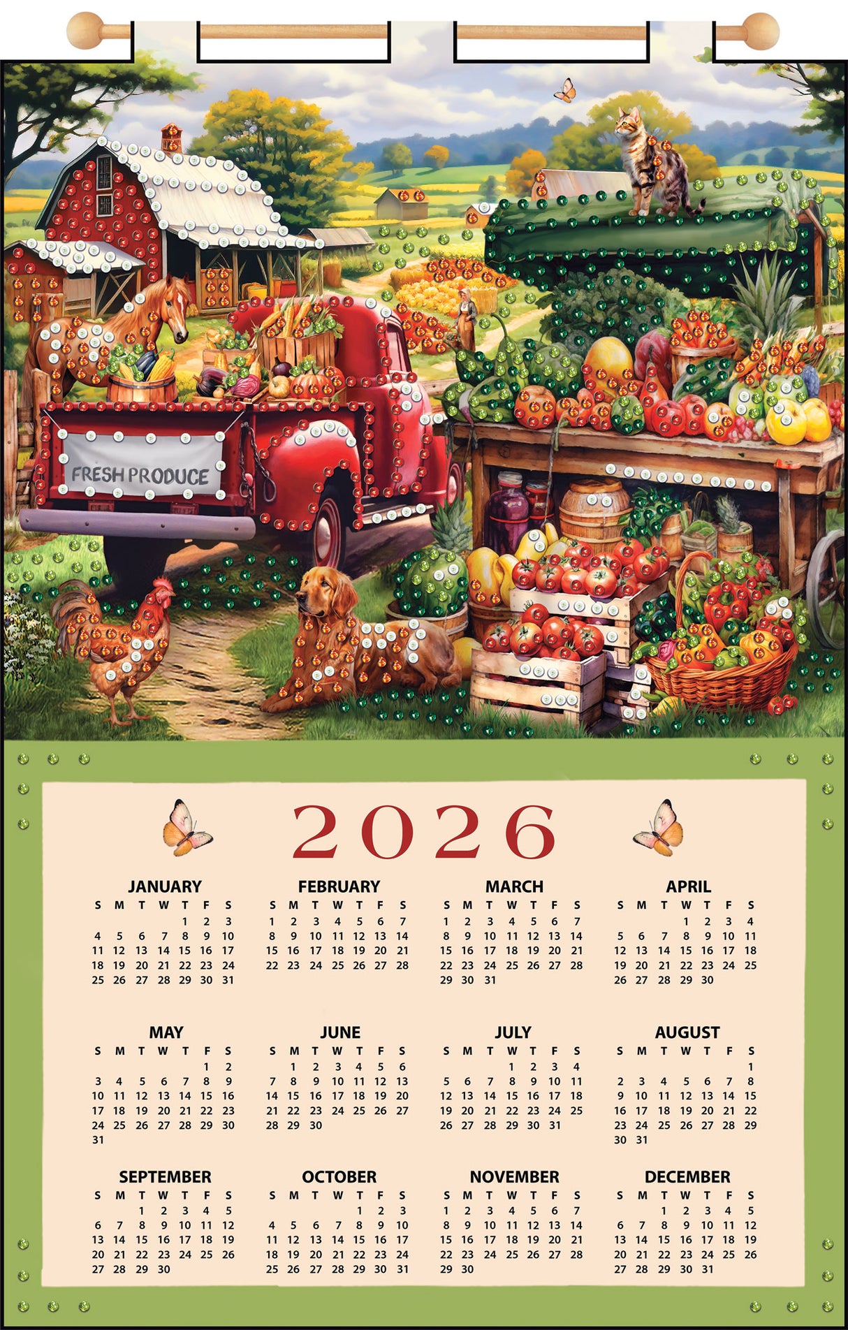 Farm Stand 2026 Felt Sequin Calendar