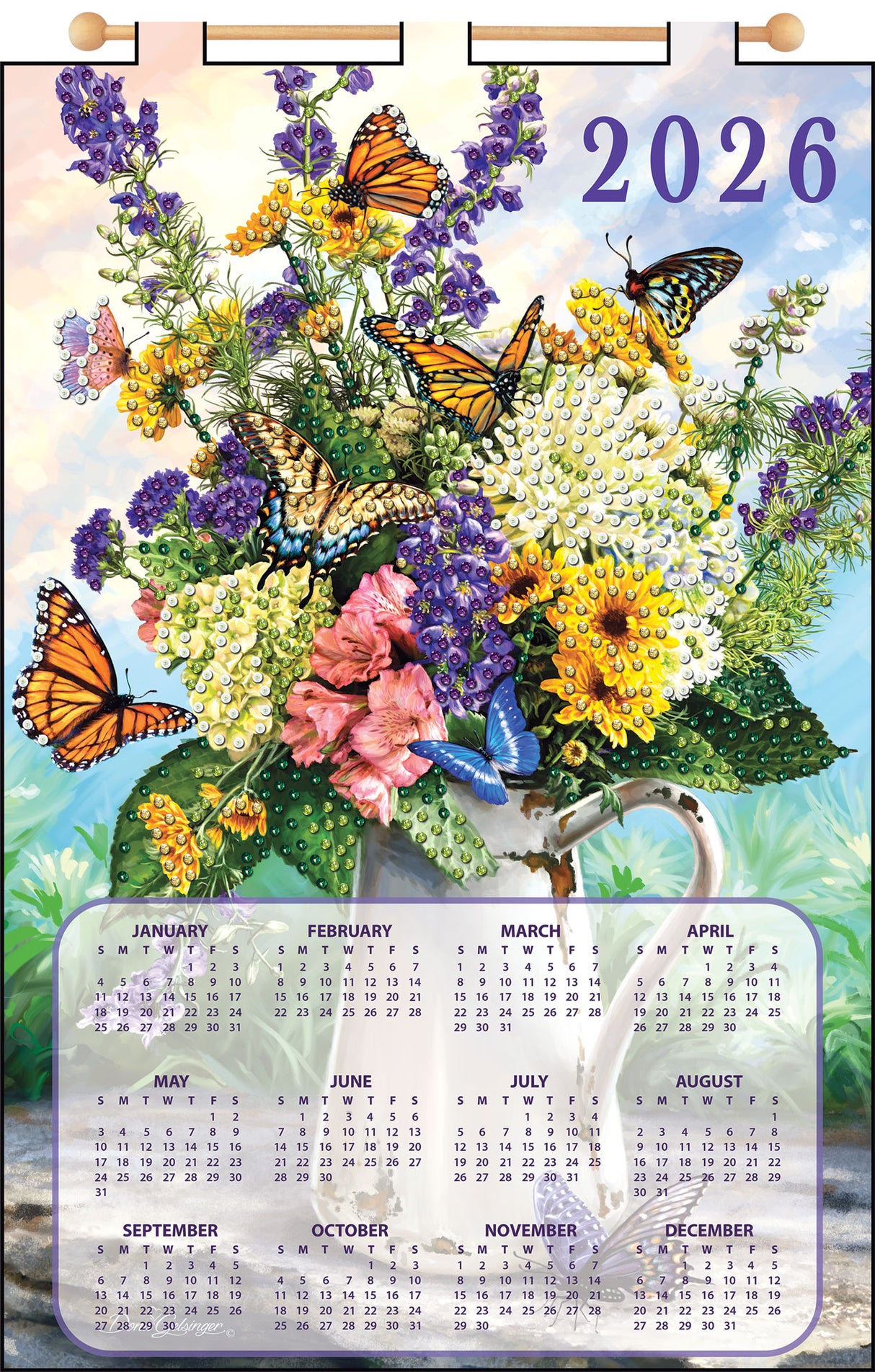 Floral Bouquet 2026 Felt Sequin Calendar