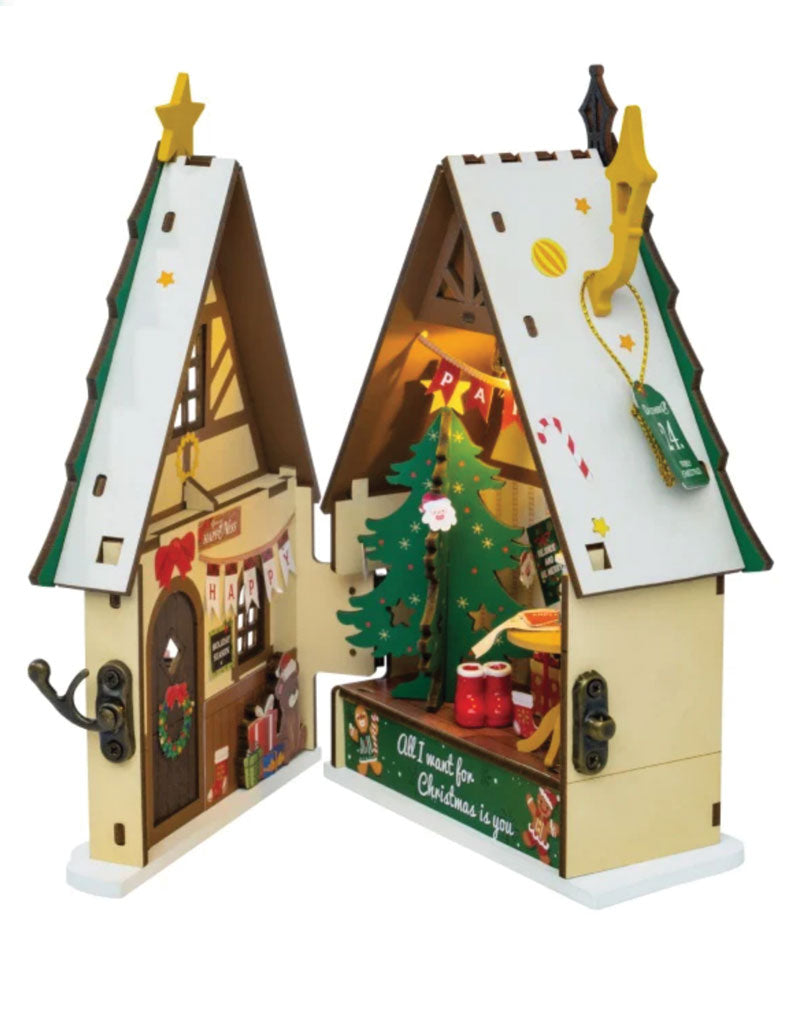 Twinkling Christmas House Wooden Mechanical Model