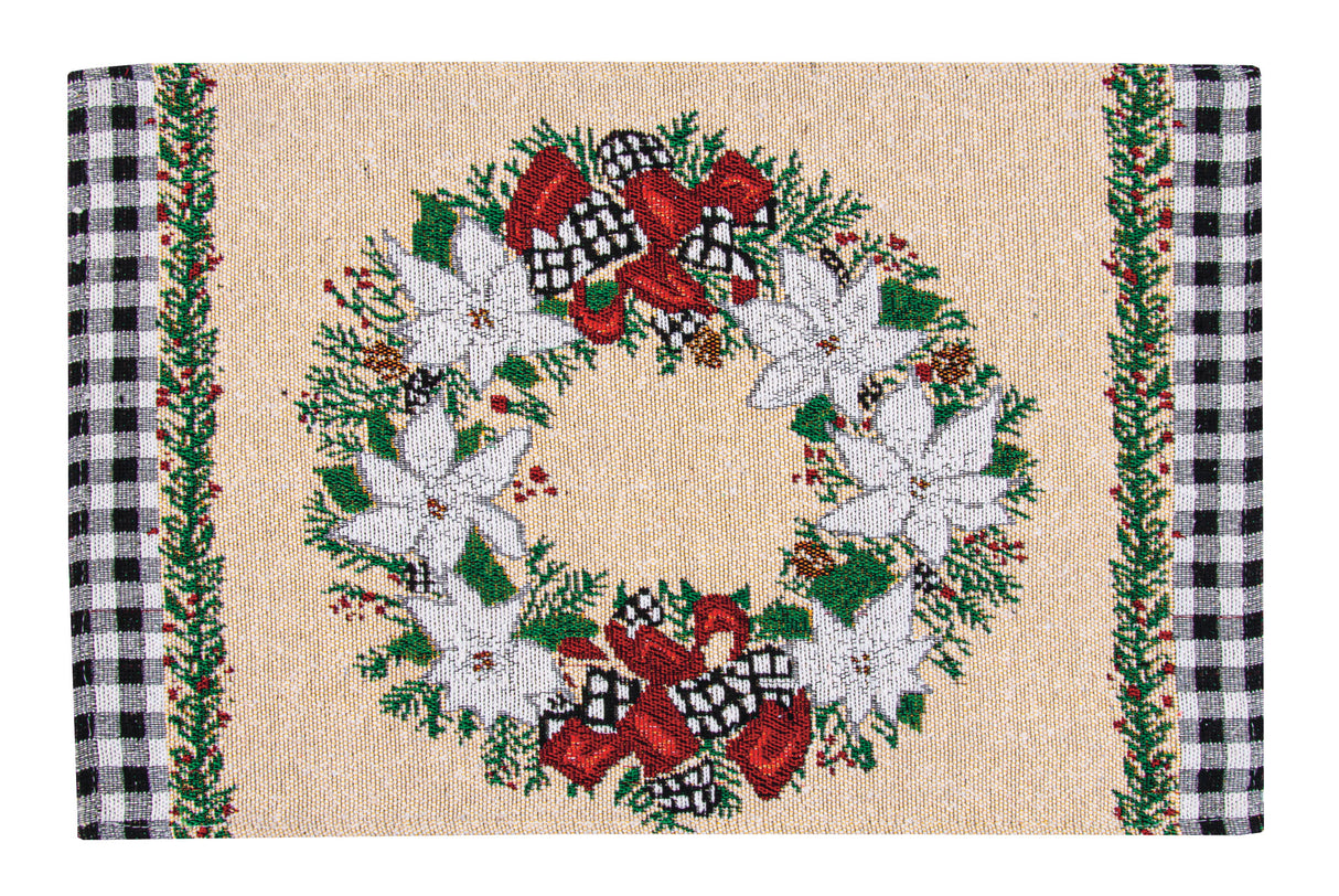 Plaid Wreath Tapestry Placemat