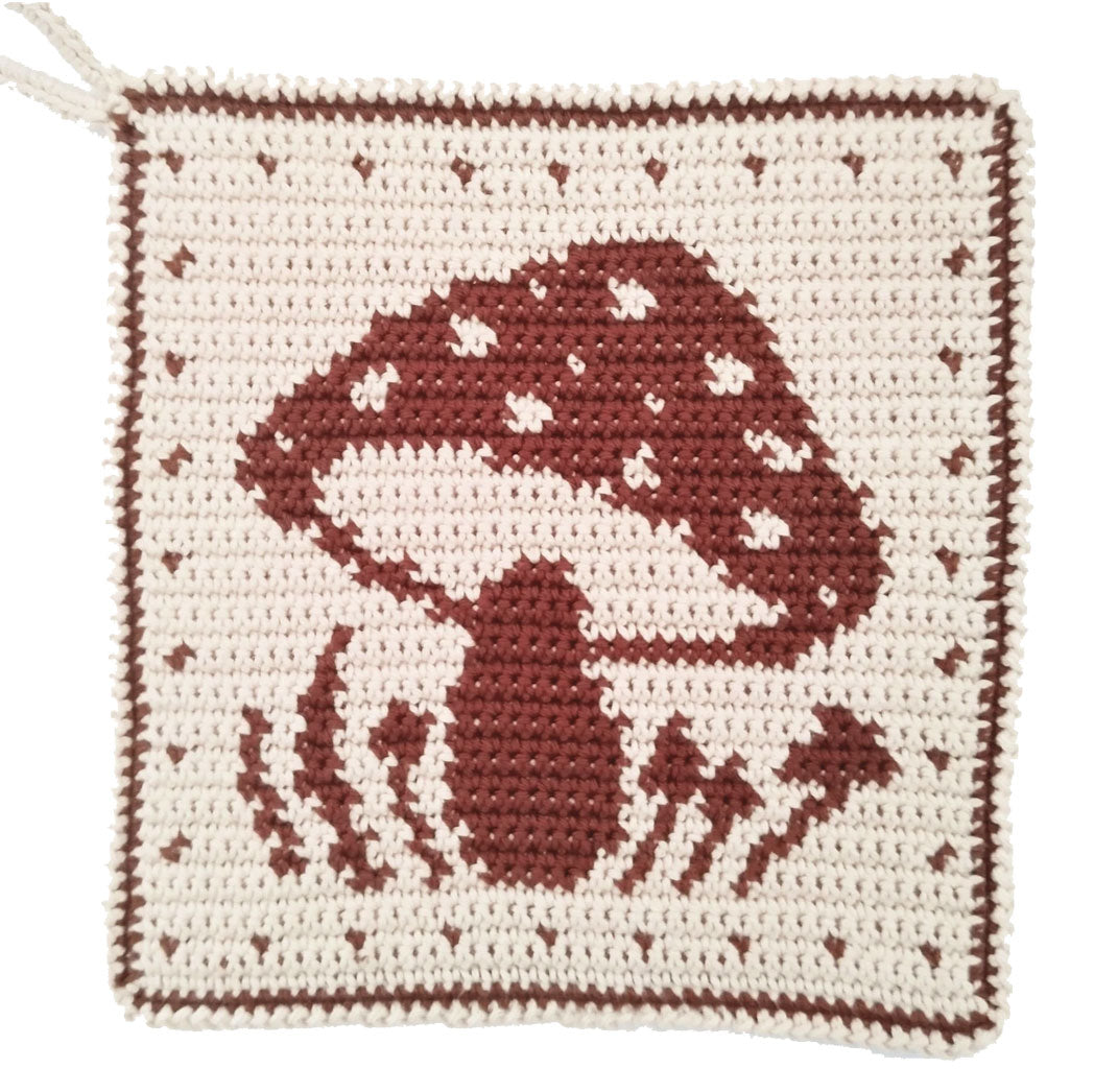 Tapestry Mushroom Pot Holder