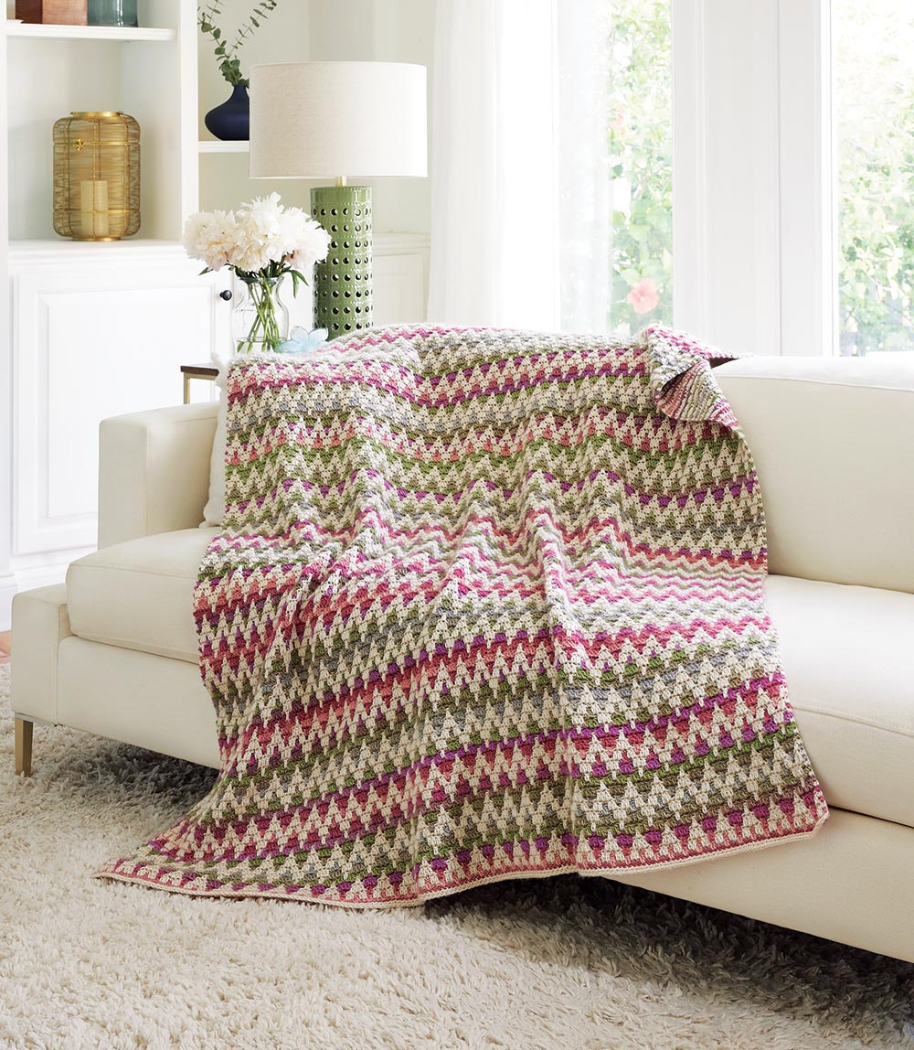 Mosaic Waves Afghan Pattern