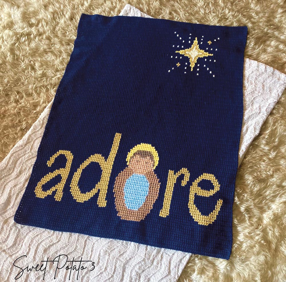 Adorez la couverture au crochet de Noël