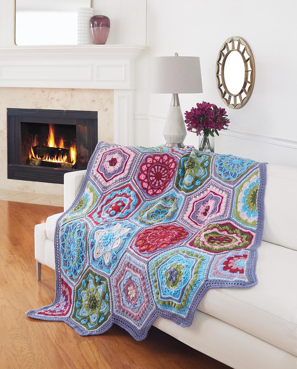 Bohemian Hexagons Throw (Mary Maxim Mellowspun)