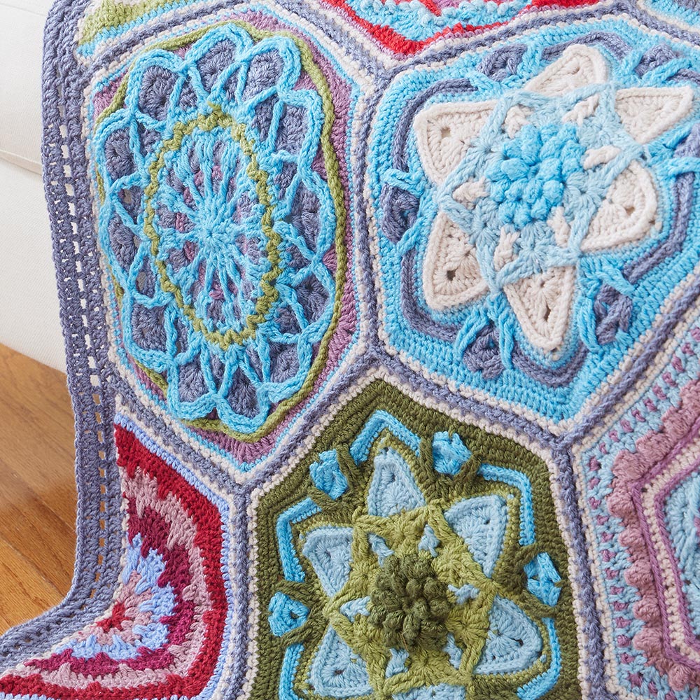 Bohemian Hexagons Throw (Mary Maxim Mellowspun)