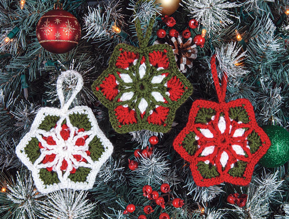 Star Holiday Crochet Ornaments Pattern
