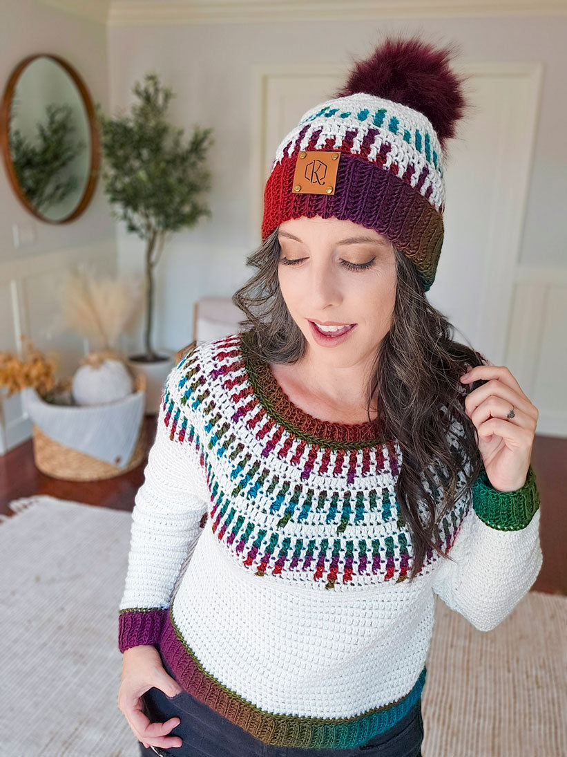 Mosaic Ridge Crochet Pullover