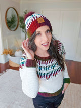 Mosaic Ridge Crochet Beanie