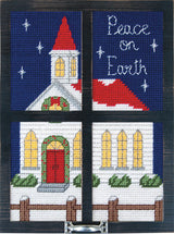 Peace on Earth Plastic Canvas Window Frame