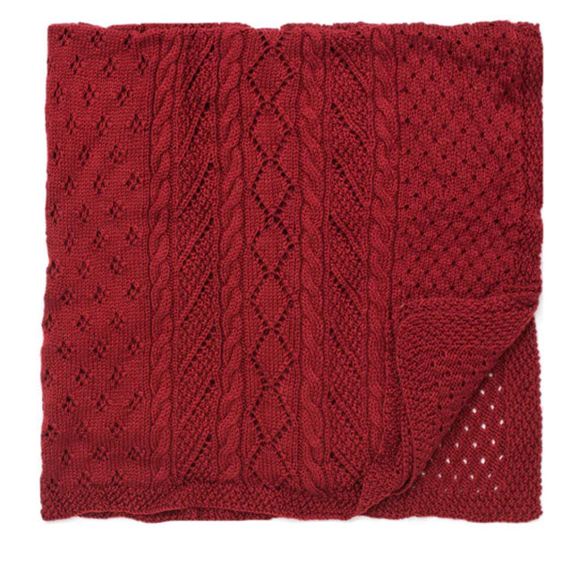 Lace Panel Knit Throw